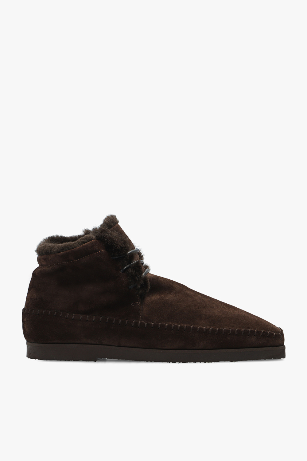 Adidas brown boots with fur clearance trim